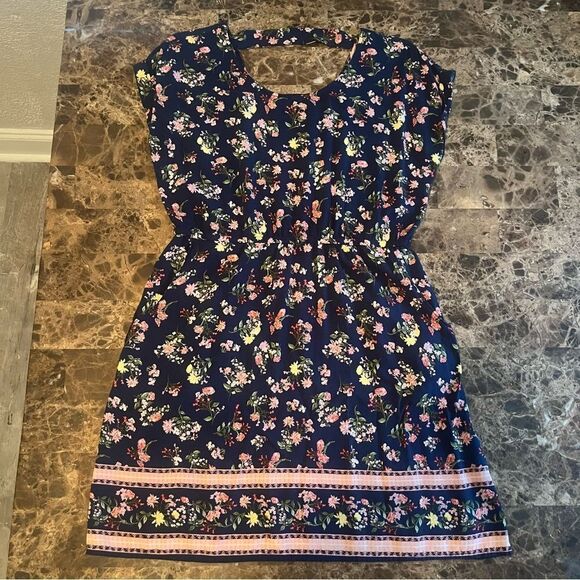 Pink Republic Dress Size Large Bar Back Double Scoopneck Skater - Picture 12 of 13